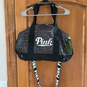 PINK Victoria's Secret Black and Gray Women’s  Duffle Travel Bag